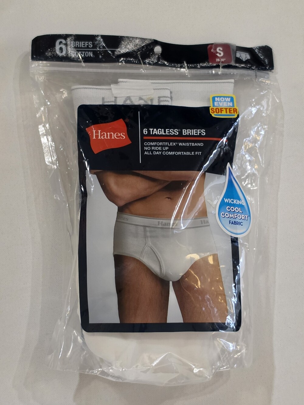 Hanes 6 Pack Breifs Mens Small White Comfort Flex Tagless Classic Underwear